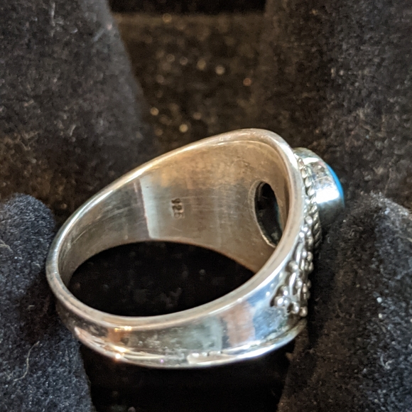 Blue Copper Turquiose 925 silver ring, size 7.5 - Picture 4 of 5